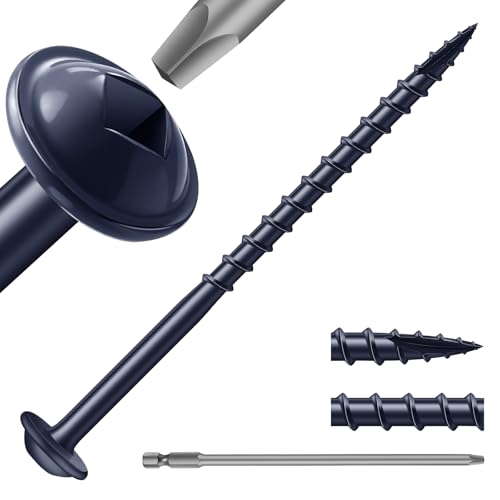 Pocket Hole Screws #8 x 2-1/2" (206Pcs) 2lb. Carbon Steel, Blue, Washer Head, Coarse Thread, Square Drive,150MM Drive Bit Included - color: Blue, size: #8 x 2-1/2"