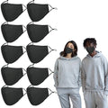 Washable Reusable Cloth Face Masks for Women Men 10 Pack - color: Black