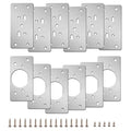 12-Pack Stainless Steel Cabinet Hinge Repair Kit - Door Hinge Repair Plate With Mounting Screws