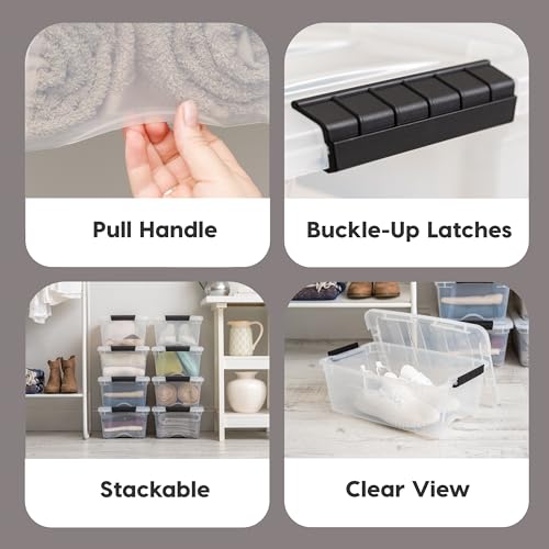 IRIS USA 6-Pack 13 Quart Storage Bins with Lids, Clear - color: Clear, size: 13 Qt, style: 6 Pack