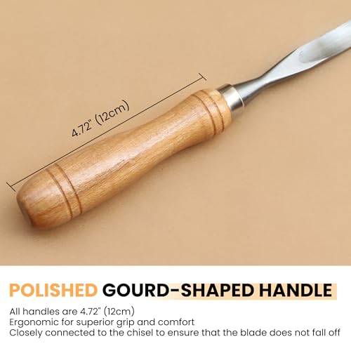 HiSnug Wood Carving Chisel Set - 12pcs Carving Tools Kit with Wooden Case Box, Sharp Alloy Steel Blades Woodworking Knives for Beginners and Professionals