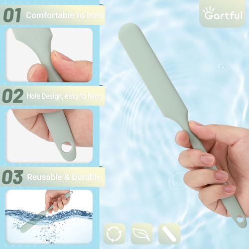Gartful 6PCS Silicone Spatula Sticks, Non-Stick Epoxy Resin Mixing Sticks Scraper Tools, Reusable Stirring Rods for Resin, Paint, Waxing, Liquid, Arts Crafts Supplies, Facial Mask, Light Green - color: Light Green, size: Large