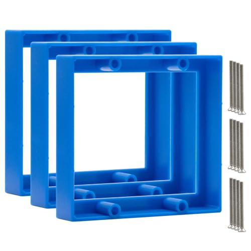 3/4" Double Gang Electrical Box Extender,Blue, Pack of 3 - color: Blue-3/4"