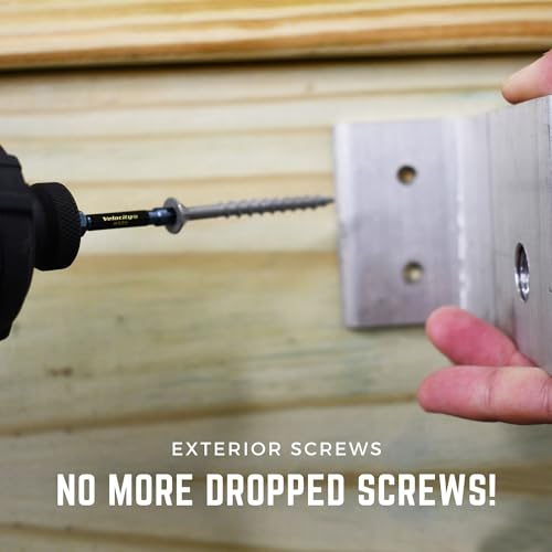 Velocity Exterior 3 Inch Wood Screws DIY Pack (Size #10) Fence Screws for Wood, Stick Tight Technology, Made with Carbon Steel, Includes 1 Hexstix Drive Bit (40 Pieces) - size: #10 x 3", style: Small Pack