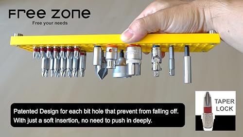 Free Zone Bit Organizer Set, 316-Hole 1/4" Hex Bit Toolbox Storage - color: Black