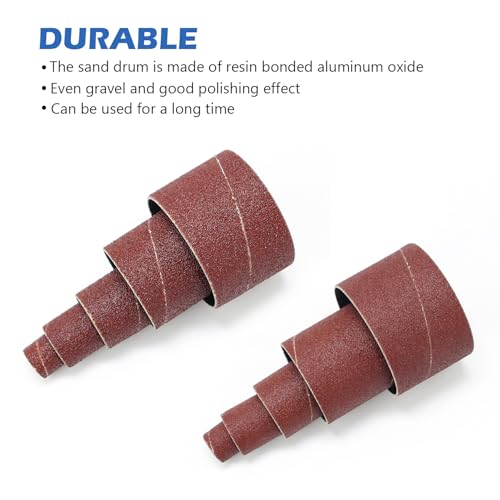 Sanding Drum and Sleeves Set 1-1/2’’,1’’, 1/2’’ with 2 Sandpaper Cleaning Stick - Rubber Eraser, Drill Sanding Kit for Sanding Polishing Multiple Materials Wood Fiberglass Metal, 80, 120 Grit-27PCS - size: Length: 1/2''~1-1/2''(sanding drums & sleeves)