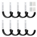 GeeWatom Heavy Duty Steel Garage Hooks,Garage Storage Utility Hooks,Heavy Duty Garage Garden Tool Organizer,Steel Wall Mount Hooks, Garden Hose Hanger, Small U Hooks (Black 8 Pack) - color: Black 8 Pack