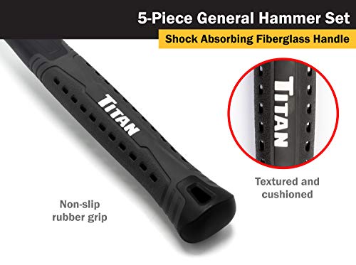 Titan 63125 5-Piece Hammer Set, Includes 16oz & 32oz Ball Pein, 32oz Sledge - style: 5pc Assorted Set