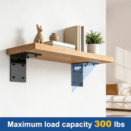 FMhotu 8Pcs 4" X 4" X 3" Heavy Duty Steel L Angle Bracket for Wood - size: 4" X 4" X 3"