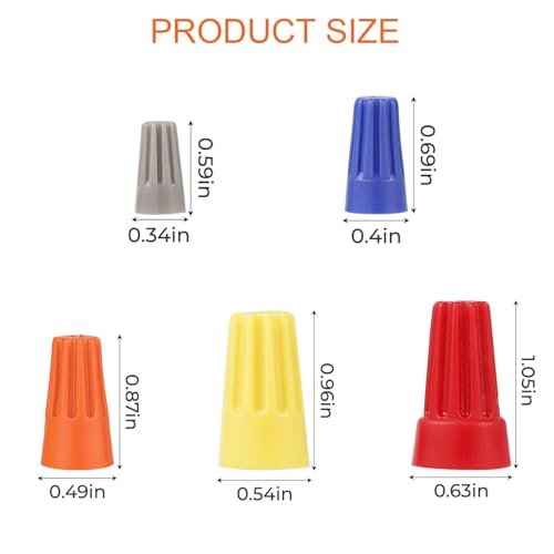 600 Pcs Orange Wire Connectors Nuts, Electrical Wire Caps Insulated - color: Orange-600PCS