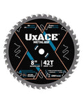 8-Inch 42-Tooth Circular Saw Blade, 5/8-Inch Arbor, Ferrous Metal, Steel Cutting Blade, Carbide Tip, Thin Kerf, for Channel, EMT Conduit, Angle Iron, Threaded Rod, Flat Bar - size: 8", 5/8'' Arbor, 42T