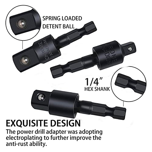 17Pcs Tools Flexible Drill Bit Extension,Include 3Pcs Rotatable Socket Adapter 2Pcs Hex Shank 105° Right Angle Drill Attachment 10 Short Screwdriver Bits 90° Angled Bits & Bendable Drill Bit Extension - color: 16*black