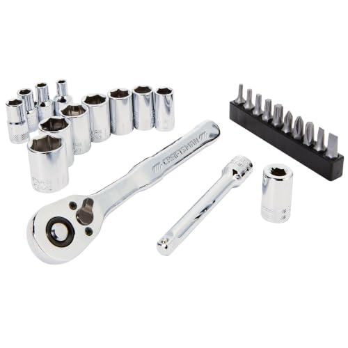 CRAFTSMAN Socket Set, 24-Piece, 1/4 Inch Drive, Metric, Includes Storage Case, 90-Tooth (CMMT12110LZ) - style: NEW MM Set