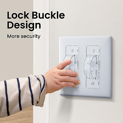 Roxiuc 2 Pack Clear Light Switch Guard - Child Proof, Double Buckle, Dimmer Compatible, Indoor/Outdoor, 2 Count, 3.5 x 1 inches - size: 2 Pack