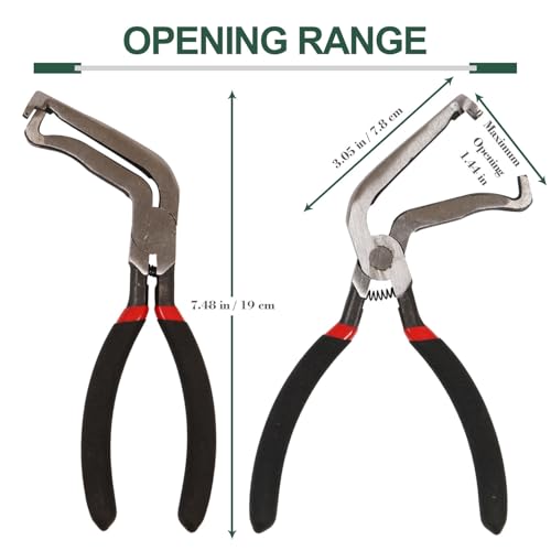 Electrical Disconnect Pliers, Electrical Connector Pliers for Cars 60 Degree Bend, Fuel Line Tools with Anti-Slip Grip, Fuel Line Disconnect Tool for Air Flow Sensors Fuel Injectors - size: 60 Degree Bent Nose