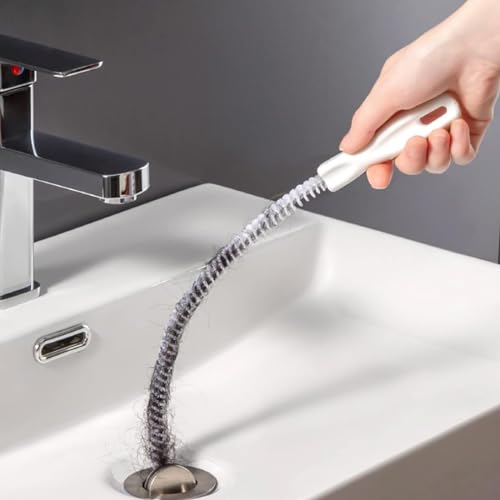 Flexible Drain Cleaner Brush, Bendable Shower Sink Long Pipe Cleaners Hair Clog Remover Cleaning Tool for Home Kitchen Sink, Bathroom Hair, Unclog Toilet, Dryer Vent, Sewer, Snake Tube