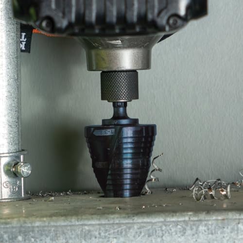Klein Tools QRST15 Step Drill Bit, Quick Release Spiral Double-Fluted, 7/8 to 1-3/8-Inch, Hex Shank, Cut Steel, Wood, Plastic, Aluminum - size: 7/8 to 1-3/8-Inch, style: Quick Release