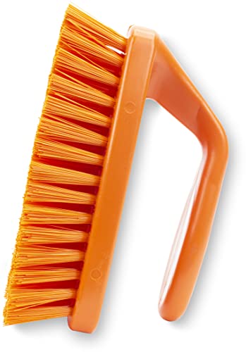 SPARTA Scrub Brush with Iron Shaped Handle and Stiff Bristles, Heavy Duty Scrubber Brush for Kitchen, Bathroom, Shower, Tile, Sink, Carpet and Bakepans, Polypropylene, 6 Inches, Orange - color: Orange, size: 6 Inches (Pack of 1)