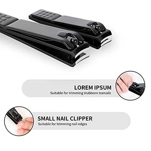 Aogeili Wide Jaw Steel Clippers w/Nail File for Thick Toenail & Fingernail - size: Large/Small/File