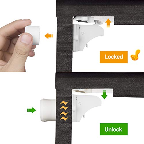 Vmaisi 20 Pack Magnetic Cabinet Locks Baby Proofing and 2 Keys - size: Standard
