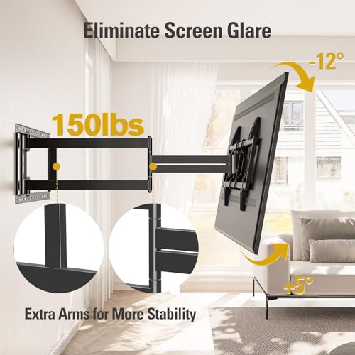 Mounting Dream Long Arm TV Wall Mount Full Motion TV Mount for 42-94" TVs - size: For 42" to 94" TVs, 24" Studs
