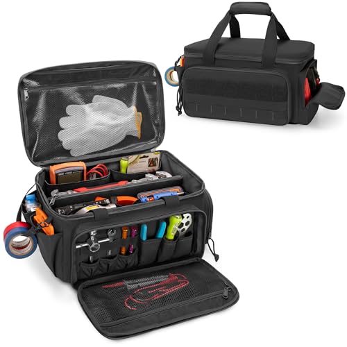 Rexmica 14-Inch Tool Bag Tool Storage Organizer Tactical Range Bag, Black - color: Black