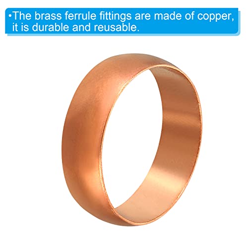 PATIKIL 22mm Tube OD Compression Sleeves Ferrules, 5 Pack Copper Ferrule Fitting Compression Fitting Assortment Kit for Air Water Gas - size: 22mm