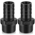 2 Pcs Pool PVC Tube Fitting Barbed Hose Fittings Adapter - color: Black, size: 0.75 Inch