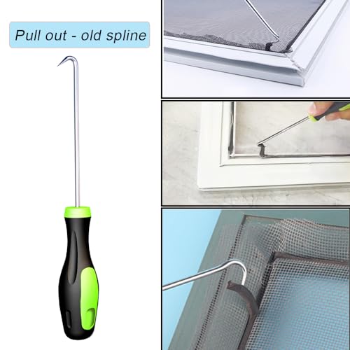 King&Charles Screen Roller Tool 2in1-Bearing Roller+Hook to Replace Mesh - size: 2 in 1