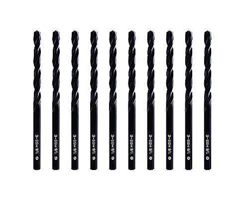 1/8inch HSS M35 Cobalt Twist Drill Bits for Metal - size: 1/8inch (10pcs)