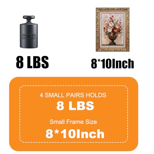Picture Hanging Strips Heavy Duty, 40 Pairs Sticky Picture Hangers - size: Small-40 pairs