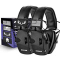 ZOHAN Electronic Shooting Earmuffs with Patches, 2Pack Hearing Protection for Shooters, NRR 23dB Noise Reduction, Gun Range Ear Protection Headphones(Black+Black) - color: With Patches-black&black