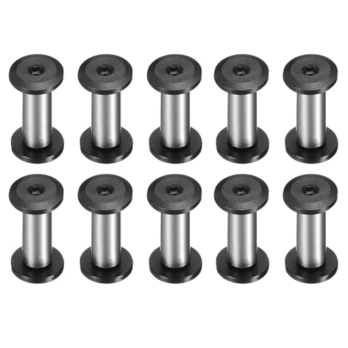 HARFINGTON 10pcs Knife Handle Screws 5 x 20mm M4 Torx Sink Head Stainless Steel Pocket Knife Pivot Pin Folding Knives Bolts Fasteners for Blade Fixing, Black/Silver - size: 5 x 20mm