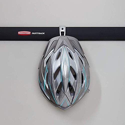 Rubbermaid Universal Powder Coaded Metallic Fasttrack Hanging Garage Hook Organizers for Ladder, Tool, and Bike Storage (4 Pack)