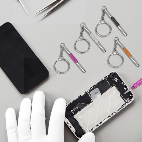 UNEAK - Eyeglass Screwdriver Repair Kit Silver Yellow Pink Black Precision 3 in 1 Mini Screwdrivers Set Keychain Glasses, Sunglasses, Sunglass, Watch, Electronics, Eyeglasses, Flat Head, Phillips, Hex - color: Silver Yellow Pink Black
