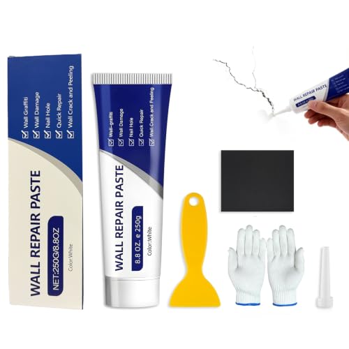 Efficient Drywall Repair Kit, Quick Drying Wall Repair Paste with Scraper & Sandpaper, Durable Spackle Wall Repair, Upgrade Wall Mending Agent for Holes & Cracks, Dents & Small Damage (1 Pcs) - color: 1 Pcs