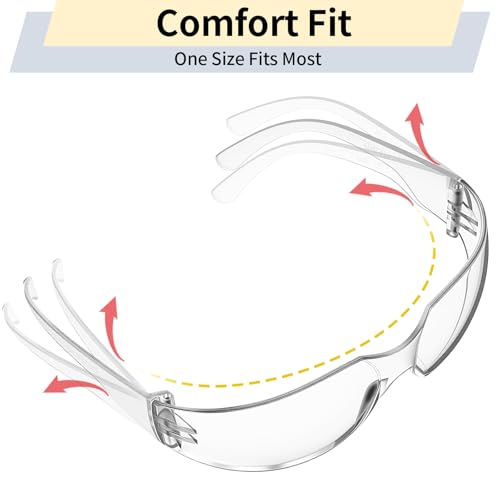 10 Pack Safety Glasses for Men Women, ANSI Z87.1 Certified - color: Clear