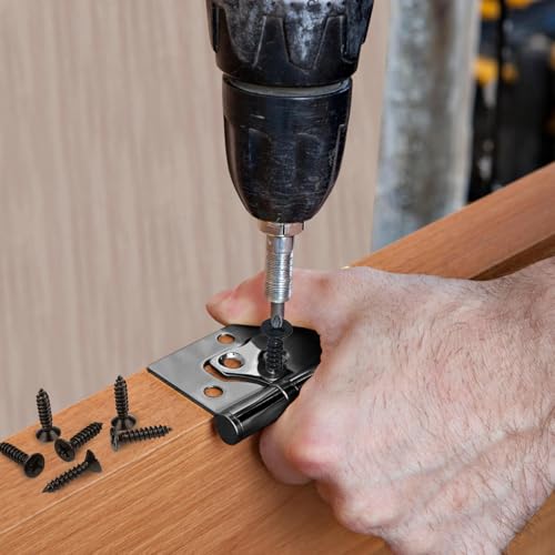 100PCS #6 x 5/8" Black Wood Screws, Flat Head Stainless Steel Sheet Metal Screws, Fast Self Tapping Screws for Deck Drywall Concrete Screws with Screwdriver Bit - style: Black #6X5/8" Flat Head 100PCS