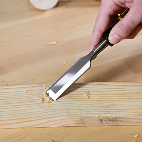 Buck Brothers 120105BC 3/4" Wood Chisel Made in USA, For Paring and Finishing Cuts in Carpentry and Woodworking, Tempered Tool Steel Blade, Mallet-Safe Handle - size: 3/4"