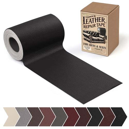 Leather Repair Patch, Self Adhesive Leather Repair Tape Kit, Black - color: Black, size: Litchi Grain 3 x 60 In