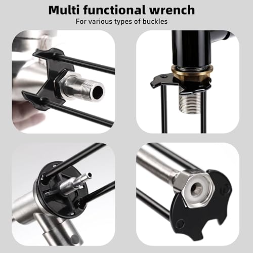 Basin Wrench Faucet Tool - 360° Rotation Steel Plumbing Wrench - Multifunctional Sink Wrench with Anti-Slip Labor-Saving Design for DIY Homeowners, Plumbers & Maintenance