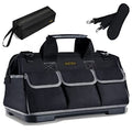 FASTECH 20-inch Wide Mouth Tool Bag with Water Proof Molded Base, Waterproof Tool Organizer Bag for Men with Adjustable Shoulder Strap (Grey-20INCH) - size: 20 inch-Grey-With Bottom Shell