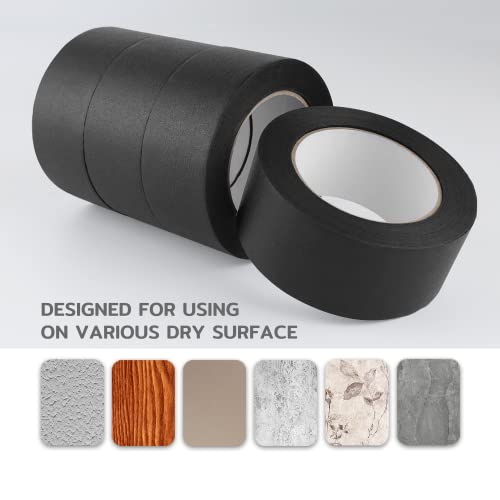 Lichamp Wide Black Painters Tape 2 inch, 1pc Medium Adhesive Black Masking Tape, 1.95 inches x 55 Yards - size: 2 inches