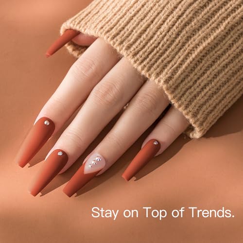 Beetles Fall Gel Nail Polish Set - Burnt Orange Shimmer Gel Polish - color: A - Mixed Finishes | Autumn Leaves
