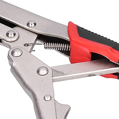 80 Degree Locking Curved Nose Pliers 10.6" Long Reach Woodworking Pliers Extra Long Curved Jaw Grip Hand Tools needle nose vice grips clamps for Woodworking, Pipe Clamping in Tight Spaces