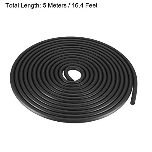 uxcell Foam Rubber Seal Weather Strip 7mm Diameter 5 Meters Long Black - size: 7mm x5m