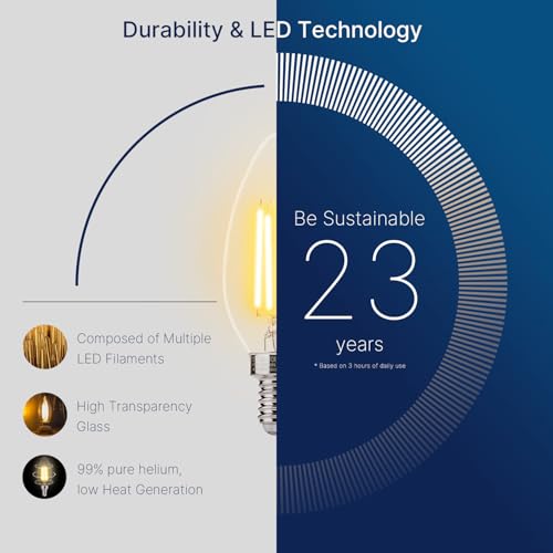 FLSNT 24 Pack LED Candelabra Bulbs 60W Equivalent, B11 Dimmable LED Chandelier Light Bulbs, E12 Base, 2700K Soft White - color: 2700k Soft White, size: 24 Count (Pack of 1)