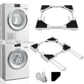 Washer Dryer Stacking Kit - Adjustable Design Fits Most Washers & Dryers | Adjustable 24" - 29" - Universal Stacking Kit with Pull-Out Drying Rack for Laundry Room - Space-Saving - style: Stacking Kit with 4 Tube Racks