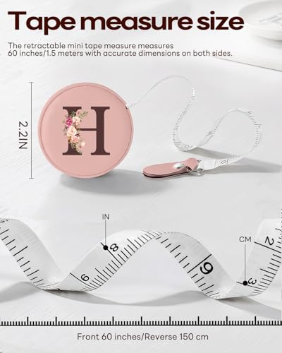 Maicican Retractable Tape Measure, Pink Leather Sewing Measuring Tape, H - color: Tape Measure-Pink H