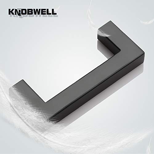 KNOBWELL 6 Pack 3 inch Kitchen Cabinet Pulls and Handles Matte Black, Bathroom Kitchen Cupboard Door Handles, 3" Hole to Hole Distance, Matte Black - color: Matte Black, size: Hole Center:3 inch(76mm)
